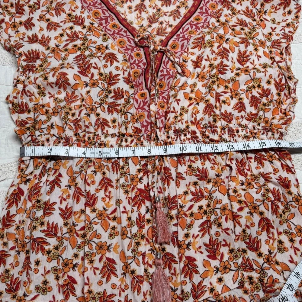 Lola‎ P. Floral Festival Cottagecore Midi Dress Peasant Boho Tiered Womens XL